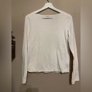 Aritzia thin knit white long sleeve
